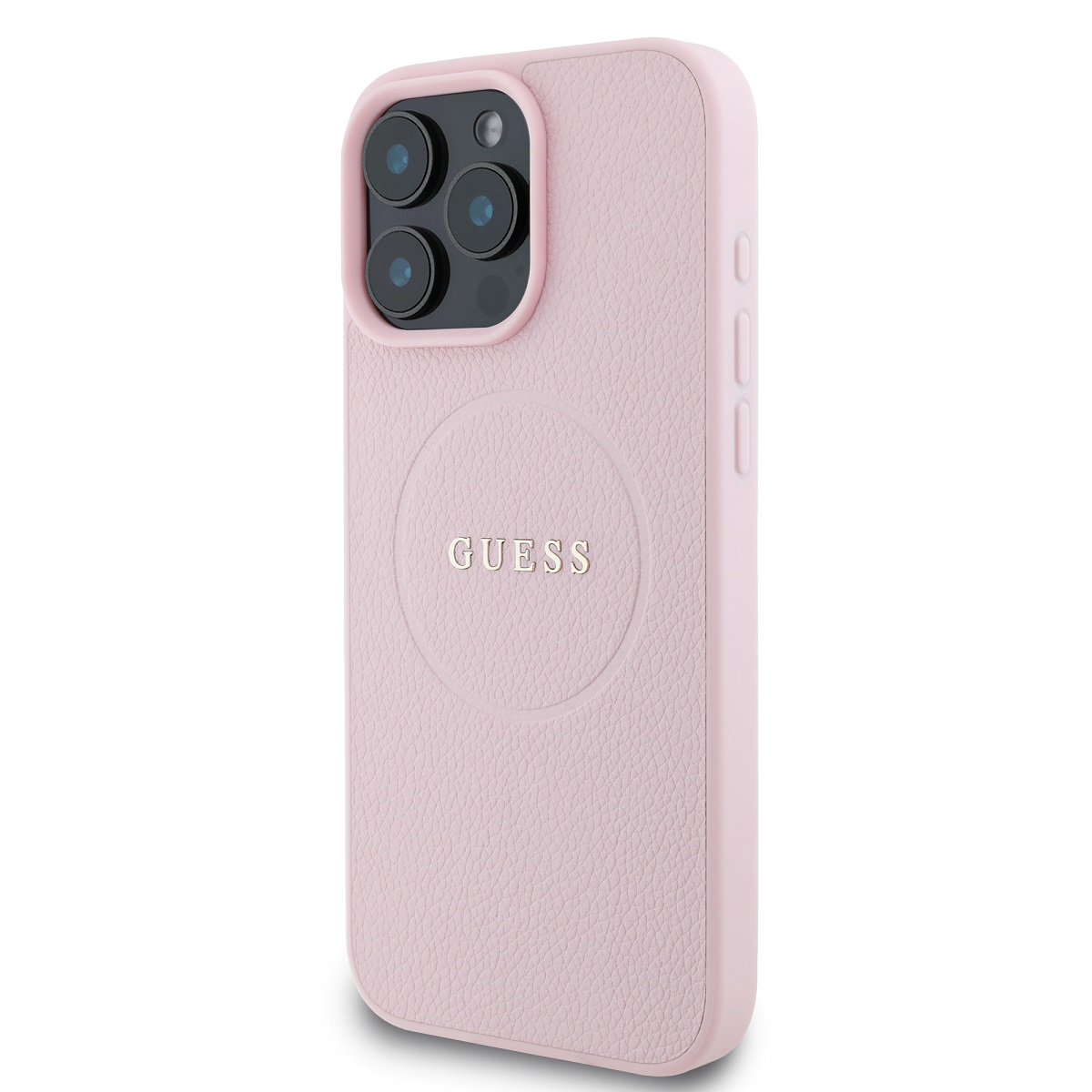 Guess PU Grained Classic Logo MagSafe Zadní Kryt pro iPhone 16 Pro Max Pink