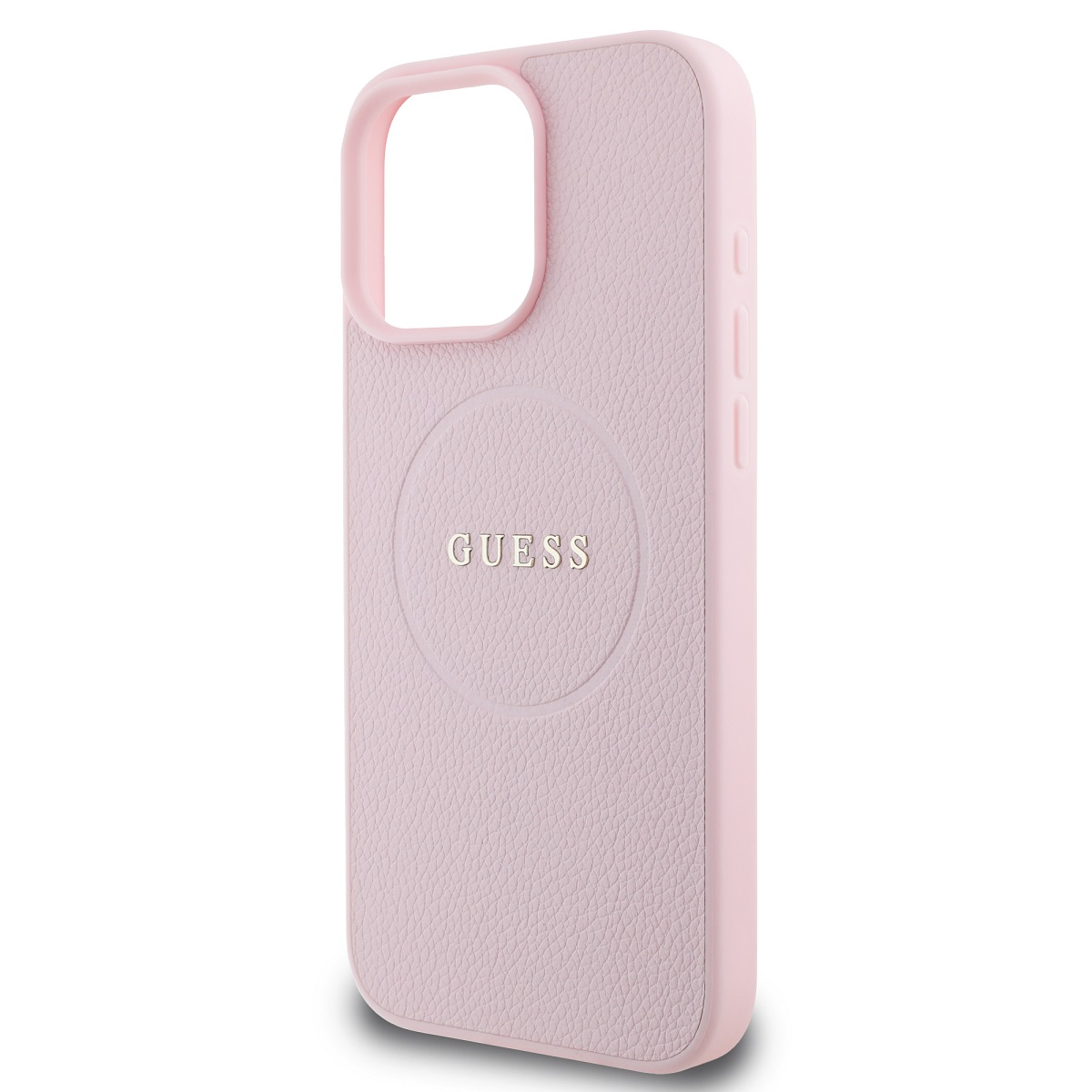 Guess PU Grained Classic Logo MagSafe Zadní Kryt pro iPhone 16 Pro Pink