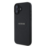 Guess PU Grained Classic Logo MagSafe Zadní Kryt pro iPhone 16 Plus Black