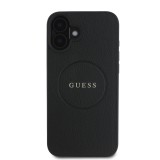 Guess PU Grained Classic Logo MagSafe Zadní Kryt pro iPhone 16 Black