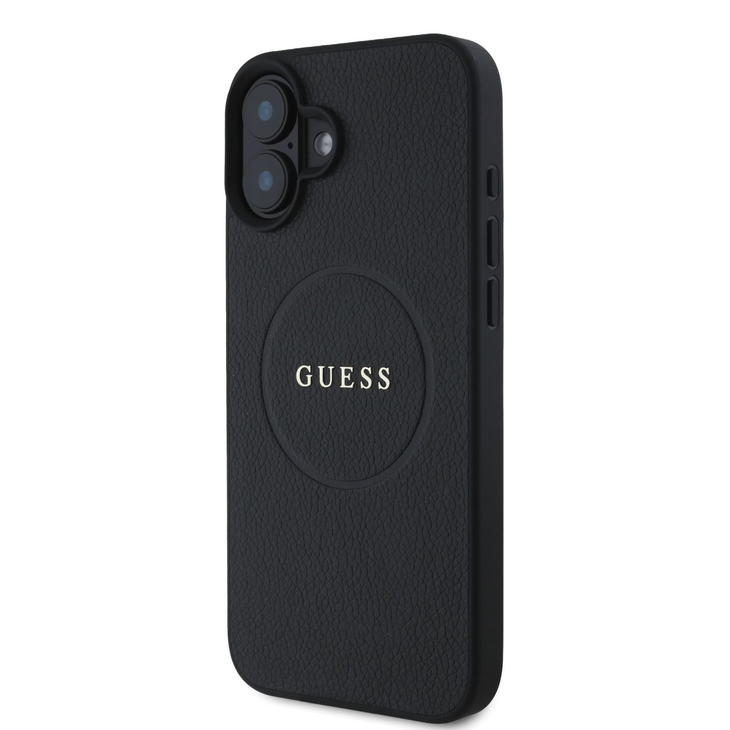 Guess PU Grained Classic Logo MagSafe Zadní Kryt pro iPhone 16 Black