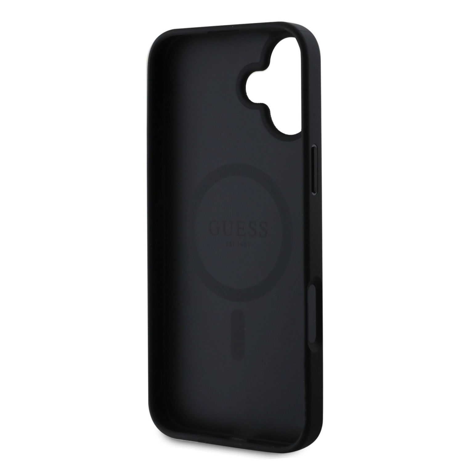 Guess PU Grained Classic Logo MagSafe Zadní Kryt pro iPhone 16 Black