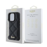 Guess PU Leather Quilted Zadní Kryt pro iPhone 16 Pro Max Black