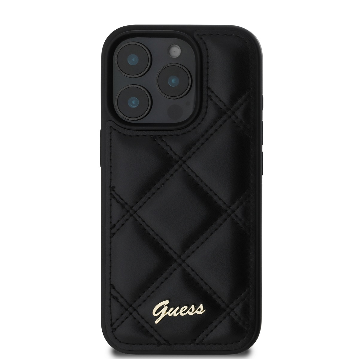 Guess PU Leather Quilted Zadní Kryt pro iPhone 16 Pro Max Black