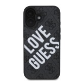 Guess PU Leather 4G Big Love Logo MagSafe Zadní Kryt pro iPhone 16 Black