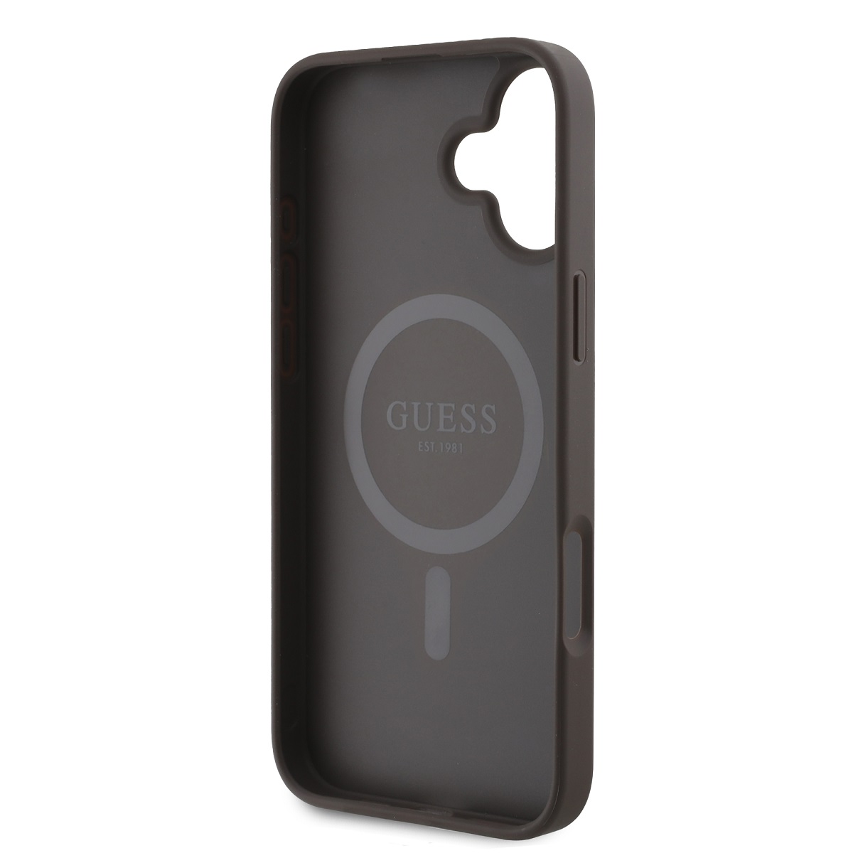 Guess PU Leather 4G Big Love Logo MagSafe Zadní Kryt pro iPhone 16 Brown