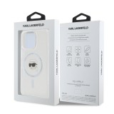 Karl Lagerfeld IML Karl Head Metal Frame MagSafe Zadní Kryt pro iPhone 16 Pro Max Transparent