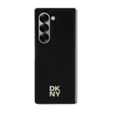 DKNY PU Leather Repeat Pattern Stack Logo MagSafe Zadní Kryt pro Samsung Galaxy Z Fold 6 Black