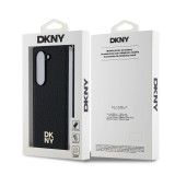 DKNY PU Leather Repeat Pattern Stack Logo MagSafe Zadní Kryt pro Samsung Galaxy Z Fold 6 Black