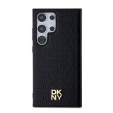 DKNY PU Leather Repeat Pattern Stack Logo Magsafe Zadní Kryt pro Samsung Galaxy S24 Ultra Black