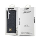 DKNY PU Leather Repeat Pattern Stack Logo Magsafe Zadní Kryt pro Samsung Galaxy S24 Black