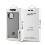 DKNY PU Leather Stack Logo Magsafe Zadní Kryt pro iPhone 15 Grey