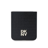 DKNY PU Leather Repeat Pattern Stack Logo Zadní Kryt pro Samsung Galaxy Z Flip 6 Black