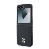 DKNY PU Leather Repeat Pattern Stack Logo Zadní Kryt pro Samsung Galaxy Z Flip 6 Black