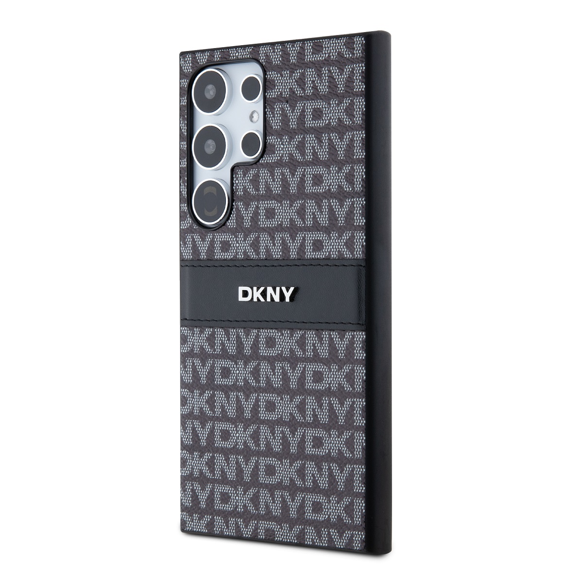 DKNY PC/TPU Repeat Pattern Tonal Stripe Zadní Kryt pro Samsung S24 Ultra Black