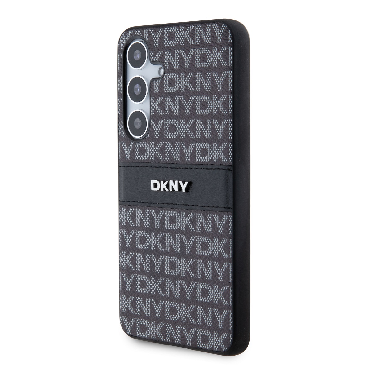 DKNY PC/TPU Repeat Pattern Tonal Stripe Zadní Kryt pro Samsung S24 Black