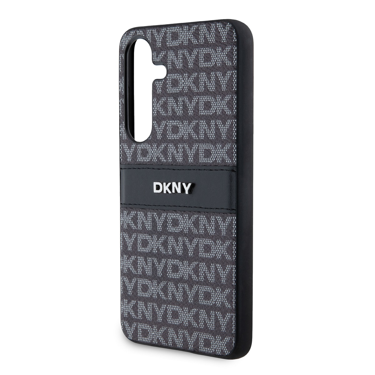 DKNY PC/TPU Repeat Pattern Tonal Stripe Zadní Kryt pro Samsung S24 Black