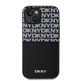 DKNY PU Leather Repeat Pattern Card Pocket Zadní Kryt pro iPhone 14 Black