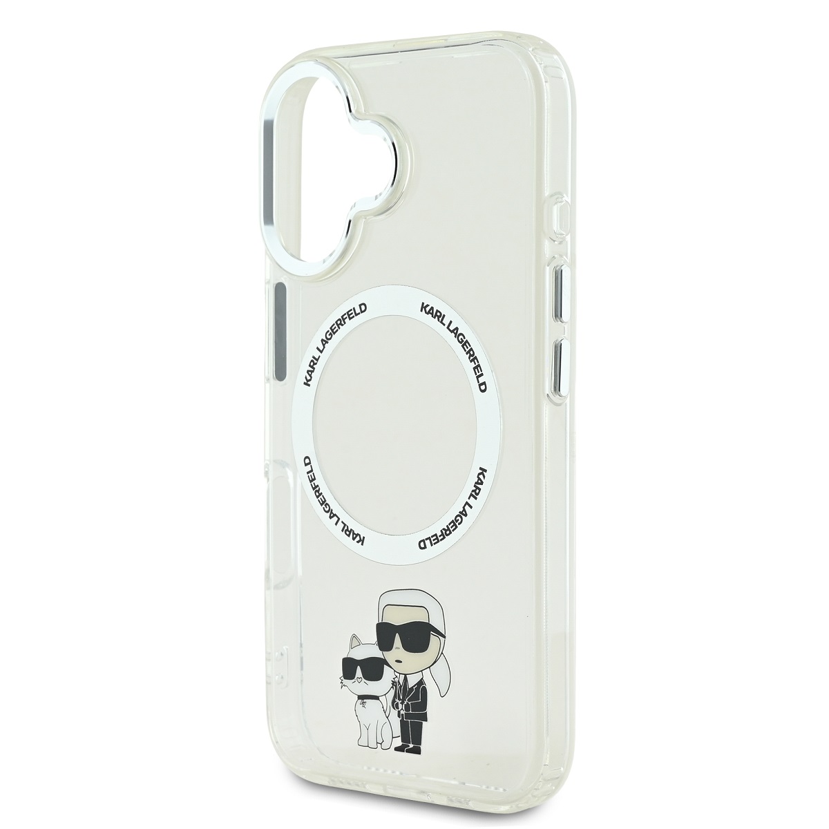 Karl Lagerfeld IML Karl and Choupette MagSafe Zadní Kryt pro iPhone 16 Plus Transparent