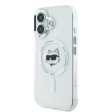 Karl Lagerfeld IML Choupette Head Metal Frame MagSafe Zadní Kryt pro iPhone 16 Transparent