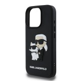 Karl Lagerfeld 3D Rubber Karl and Choupette Zadní Kryt pro iPhone 16 Pro Black