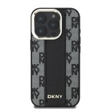 DKNY PU Leather Checkered Pattern Magsafe Zadní Kryt pro iPhone 16 Pro Max Black