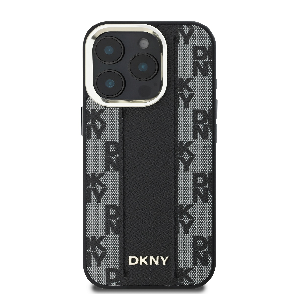 DKNY PU Leather Checkered Pattern Magsafe Zadní Kryt pro iPhone 16 Pro Max Black