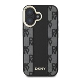 DKNY PU Leather Checkered Pattern Magsafe Zadní Kryt pro iPhone 16 Black