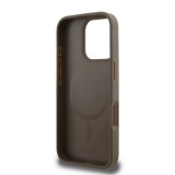 DKNY PU Leather Repeat Pattern Bottom Stripe MagSafe Zadní Kryt pro iPhone 16 Pro Max Brown