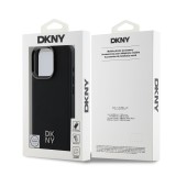 DKNY PU Leather Stack Logo Magsafe Zadní Kryt pro iPhone 16 Pro Max Black