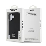 DKNY PU Leather Stack Logo Magsafe Zadní Kryt pro iPhone 16 Black