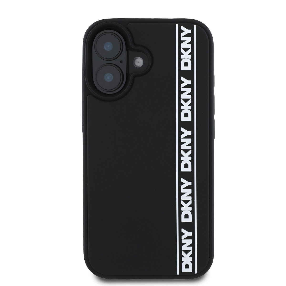 DKNY 3D Rubber Repeat Logo Line Zadní Kryt pro iPhone 16 Black