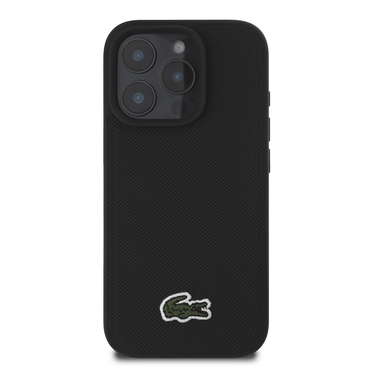 Lacoste Iconic Petit Pique Woven Logo MagSafe Zadní Kryt pro iPhone 16 Pro Black