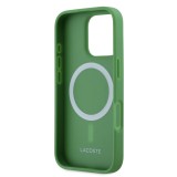 Lacoste Iconic Petit Pique Woven Logo MagSafe Zadní Kryt pro iPhone 16 Pro Max Green