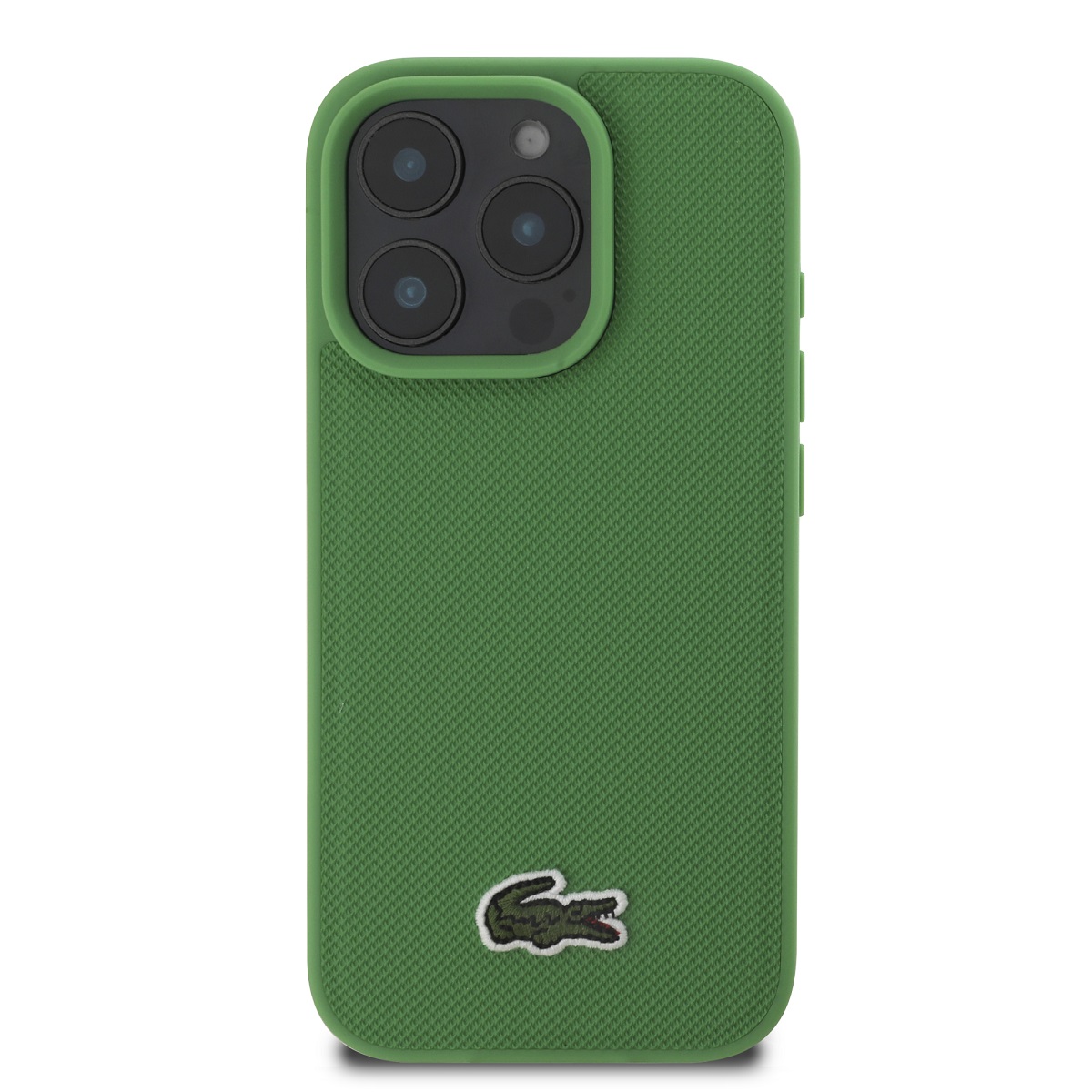 Lacoste Iconic Petit Pique Woven Logo MagSafe Zadní Kryt pro iPhone 16 Pro Max Green