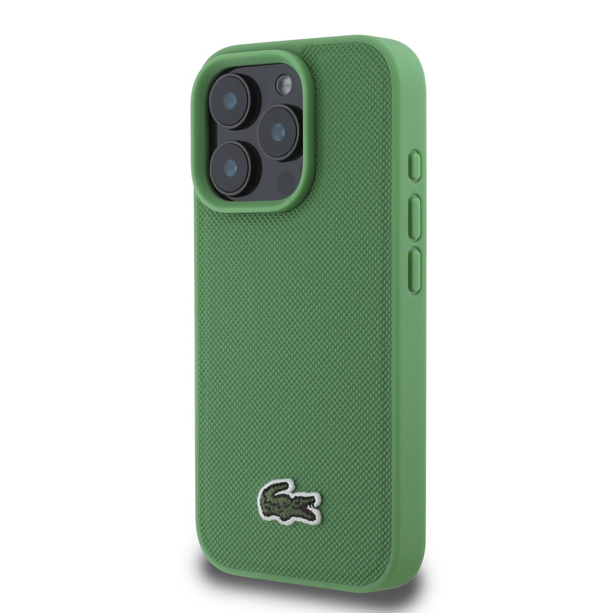 Lacoste Iconic Petit Pique Woven Logo MagSafe Zadní Kryt pro iPhone 16 Pro Max Green