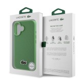 Lacoste Iconic Petit Pique Woven Logo MagSafe Zadní Kryt pro iPhone 16 Plus Green