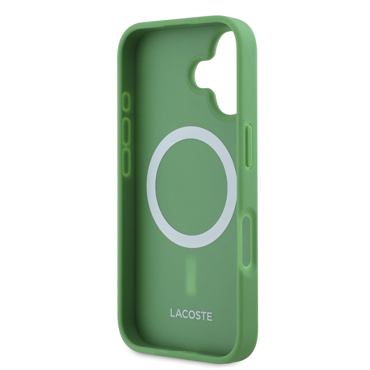 Lacoste Iconic Petit Pique Woven Logo MagSafe Zadní Kryt pro iPhone 16 Plus Green