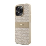 DKNY PU Leather Repeat Pattern Tonal Stripe Zadní Kryt pro iPhone 16 Pro Max Pink