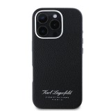 Karl Lagerfeld Grained PU Hotel RSG Zadní Kryt pro iPhone 16 Pro Max Black