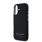 Karl Lagerfeld Grained PU Hotel RSG Zadní Kryt pro iPhone 16 Black