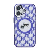 Karl Lagerfeld IML Monogram K&CH Heads MagSafe Zadní Kryt pro iPhone 16 Purple