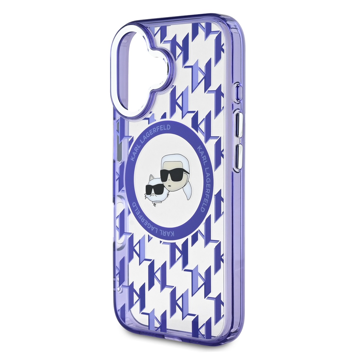 Karl Lagerfeld IML Monogram K&CH Heads MagSafe Zadní Kryt pro iPhone 16 Purple