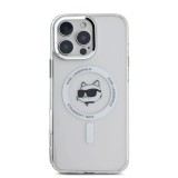 Karl Lagerfeld IML Choupette Head Metal Frame MagSafe Zadní Kryt pro iPhone 16 Pro Transparent