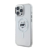 Karl Lagerfeld IML Choupette Head Metal Frame MagSafe Zadní Kryt pro iPhone 16 Pro Transparent