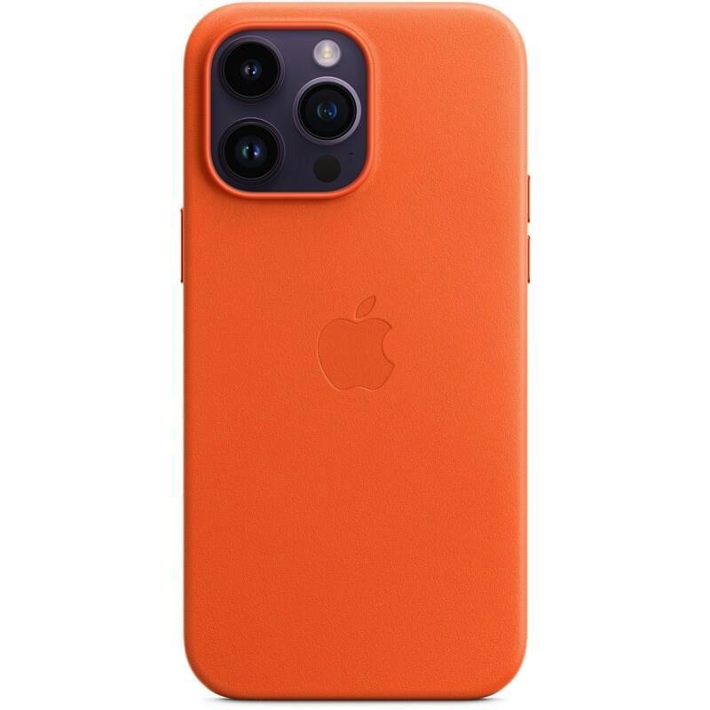 Apple kožený kryt MPPR3FE/A  vč. Magsafe pro Apple iPhone 14 Pro Max, orange