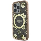 Guess IML 4G Peony MagSafe Zadní Kryt pro iPhone 16 Pro Brown