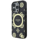 Guess IML 4G Peony MagSafe Zadní Kryt pro iPhone 16 Pro Max Black