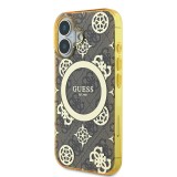 Guess IML 4G Peony MagSafe Zadní Kryt pro iPhone 16 Brown