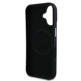 Guess PU Grained Triangle Logo Zadní Kryt pro iPhone 16 Black